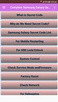 Complete Samsung Galaxy Secret Code โปสเตอร์