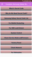 Complete Samsung Galaxy Secret Code Poster