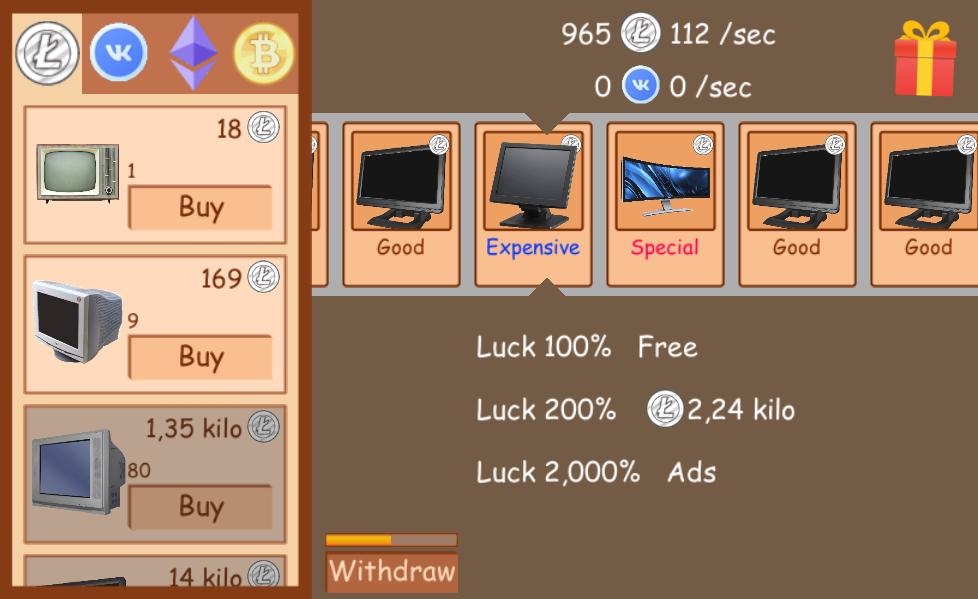 Mining Simulator Bitcoin Ethereum Lightcoin Vkcoin For - 