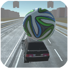 Football racer in big traffic icône