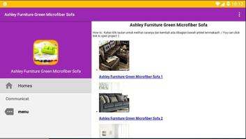Ashley Furniture Green Microfiber Sofa imagem de tela 1