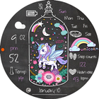 BFF113- Blackboard Art Unicorn أيقونة