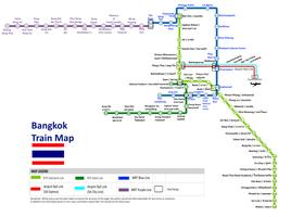 Thailand Bangkok BTS MRT Rail MAP 2021 (New) পোস্টার