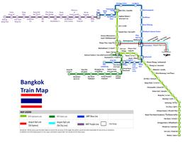 Thailand Bangkok BTS MRT Rail MAP 2021 (New) پوسٹر