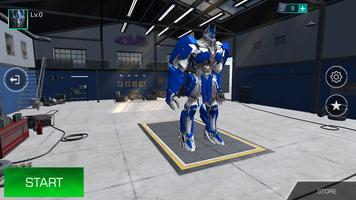 Blue Police Robot Transformer Affiche