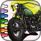 Coloriage moto icône