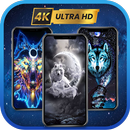 APK Neon Galaxy Wolf Wallpapers 4K