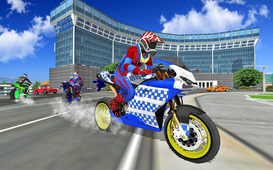 Motorbike Stunt Super Hero 3D screenshot 4