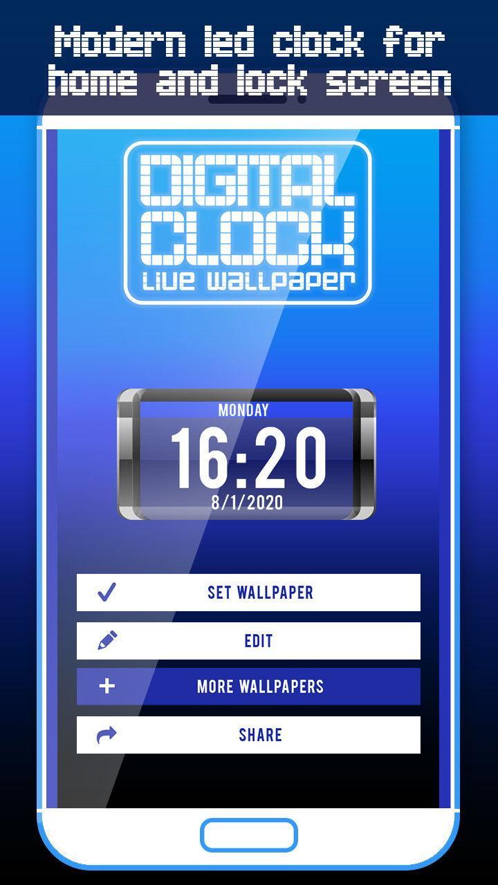 Android 用の 大きい デジタル時計 ライブ壁紙 Apk をダウンロード