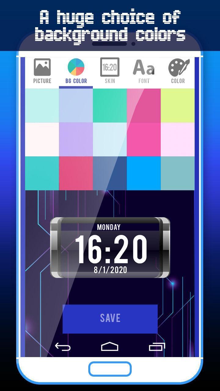 Android 用の 大きい デジタル時計 ライブ壁紙 Apk をダウンロード