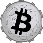 Bitcoin to the Moon Rocket Zeichen