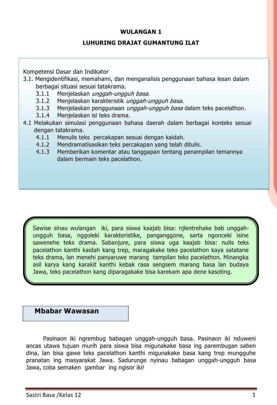 Buku Siswa Kelas 12 Bahasa Jawa Sastri Basa 2015 For Android Apk Download