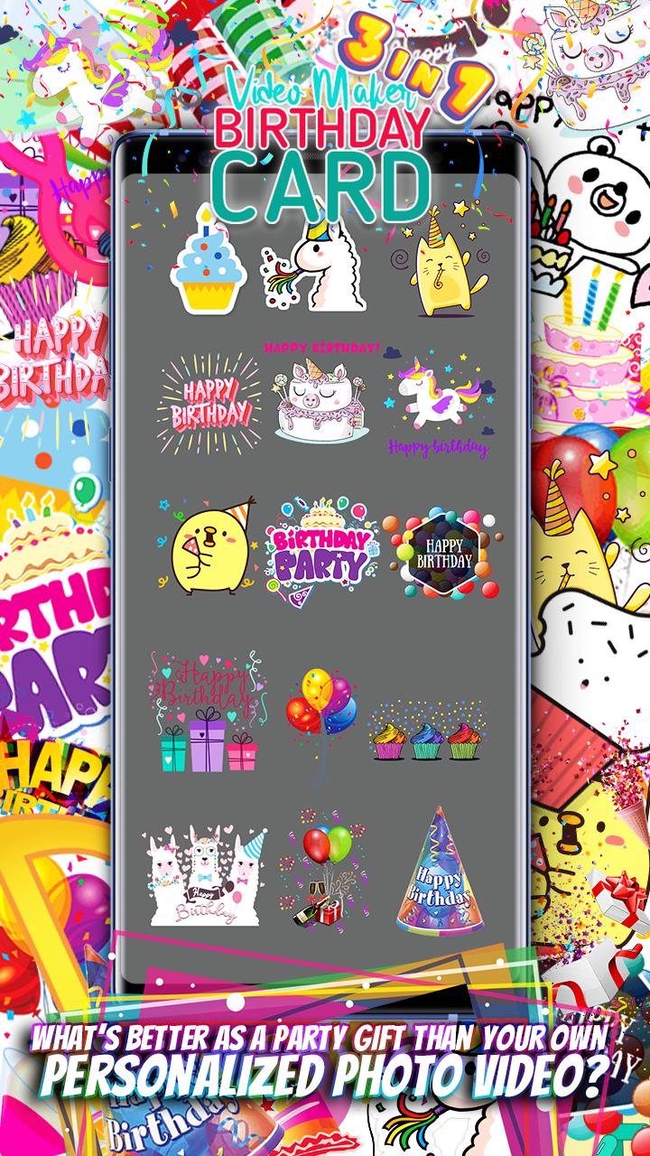 birthday card video maker slideshow collage gif for