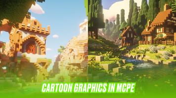 Cartoon RTX Shaders Mod MCPE ảnh chụp màn hình 1