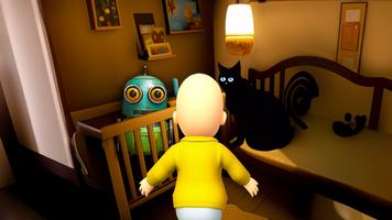 Baby black & Yellow Cat Mod Affiche