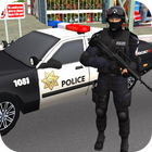 Icona Guida di auto della polizia