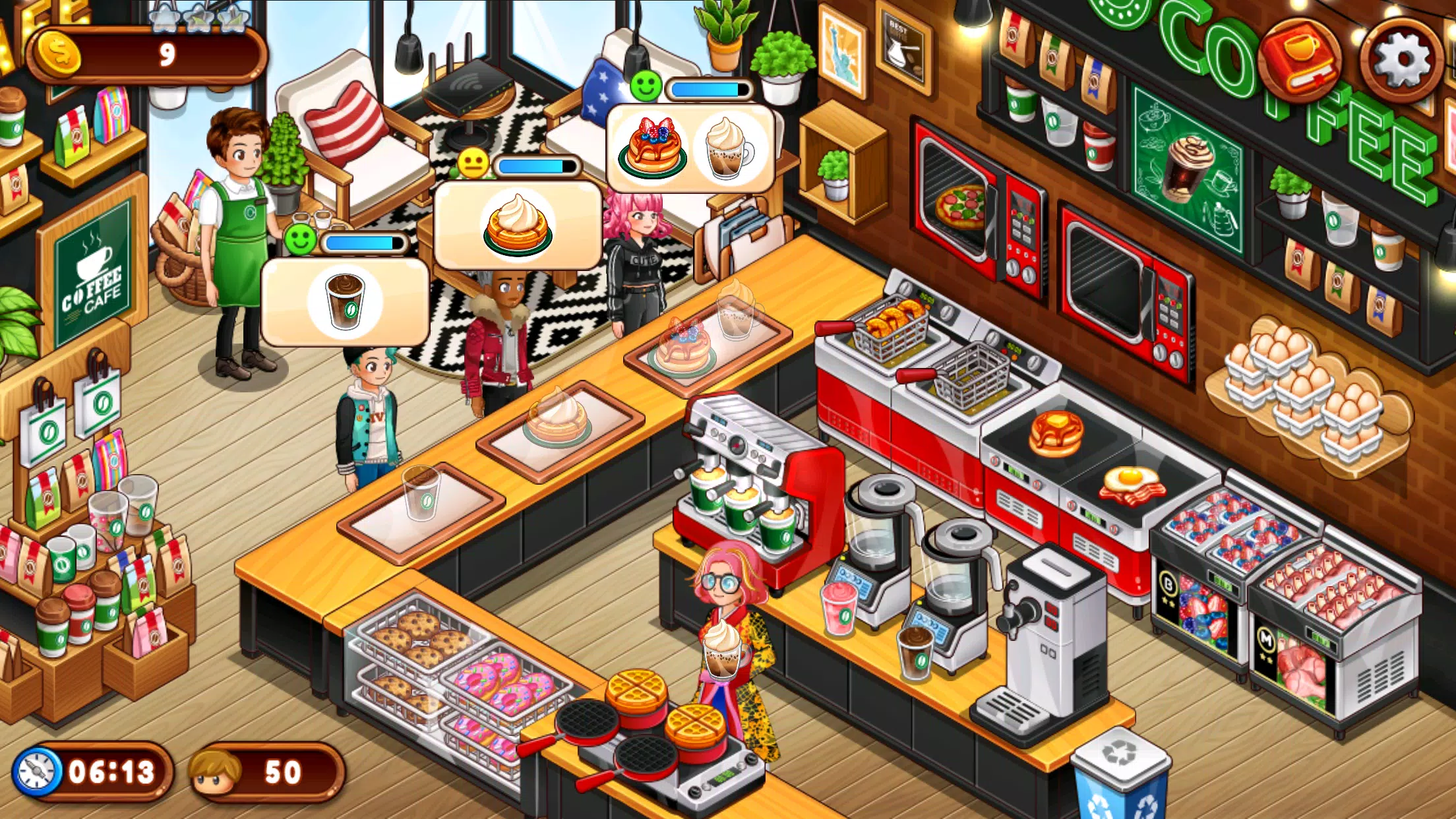 Cafe Panic: Restaurante cozinha v1.39.3a Apk Mod (Dinheiro