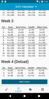 Wendler 5/3/1 program calculat تصوير الشاشة 1