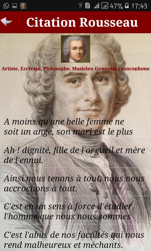Citation Jean Jacques Rousseau for Android - APK Download