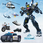 USA Police Car Truck Jet Robot ikona