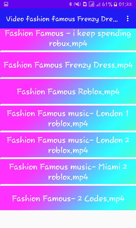 Fashion Famous Frenzy Dress Up Video For Android Apk Download - all roblox fashion famous codes