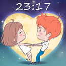 Fond d'écran mignon: Horloge numérique APK