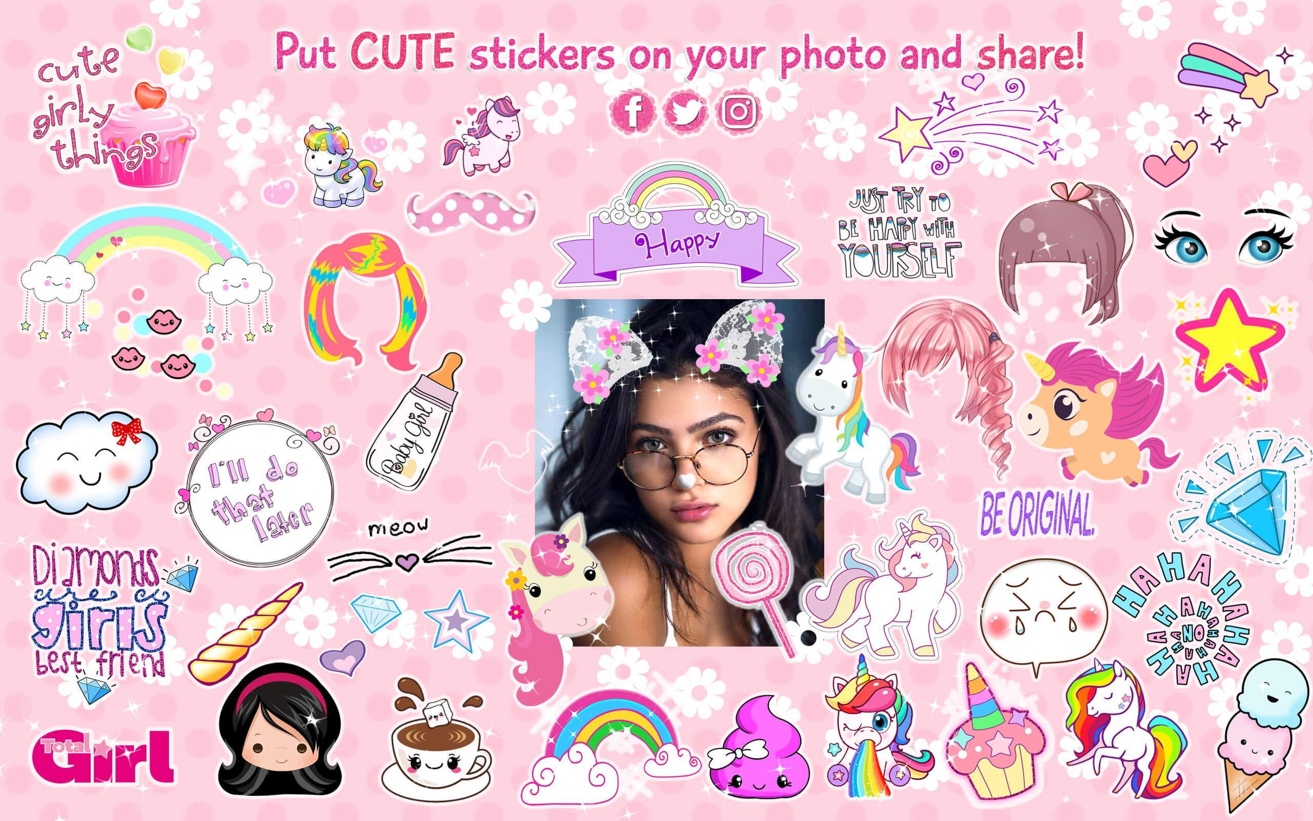 Kamera Stiker Lucu Foto Editor Anak Perempuan For Android Apk