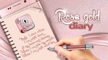 सोना गुलाब डिजिटल डायरी ऐप्स पोस्टर