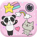 Dễ thương biên tập ảnh kawaii tấm ảnh hình dán APK