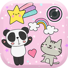 Dễ thương biên tập ảnh kawaii tấm ảnh hình dán biểu tượng