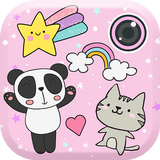 Dễ thương biên tập ảnh kawaii tấm ảnh hình dán biểu tượng