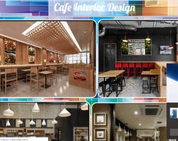 Cafe interior design Affiche