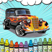 HotRod 자동차 색칠 공부 페이지 아이콘