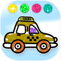 Glitter Coloring Pages For Cars