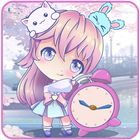 Application Reveil Fille Chibi icône