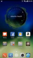 Blue Ubuntu Clock Widget Affiche