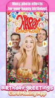 Birthday Greetings Card Making App: Photo Stickers poster