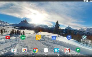 Panorama Wallpaper:Snowy Mntns Affiche