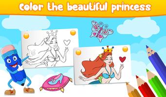 Glitter Princess Coloring Pages - Girls Games Affiche