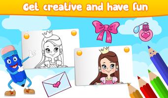 Glitter Princess Coloring Pages - Girls Games capture d'écran 1