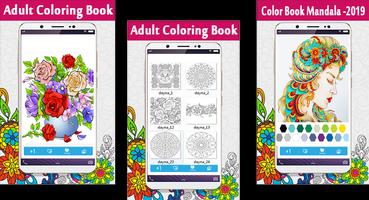 Color Book Mandala free coloring book Affiche