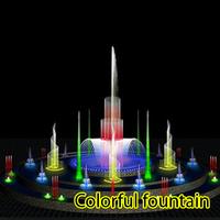 Colorful fountain poster