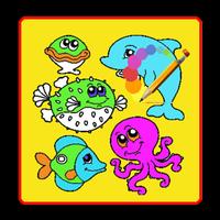 Coloring Marine Animals poster
