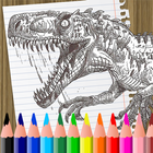 Cute Dinosaur jurassic raptor : Coloring Animated 圖標