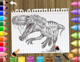 Cute Dinosaur jurassic raptor : Coloring Animated 截圖 1
