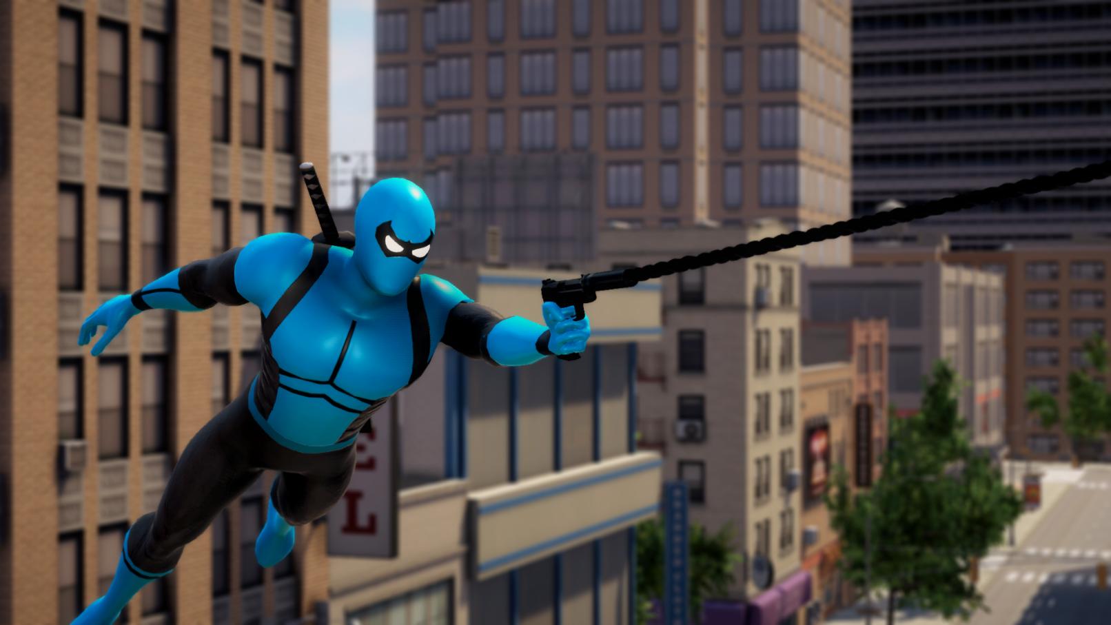 Игра синий герой. Игра Spider Power. Супергерой ниндзя. Игра про супергероя который бегает по крышам. Blue Ninja Superhero game игра.