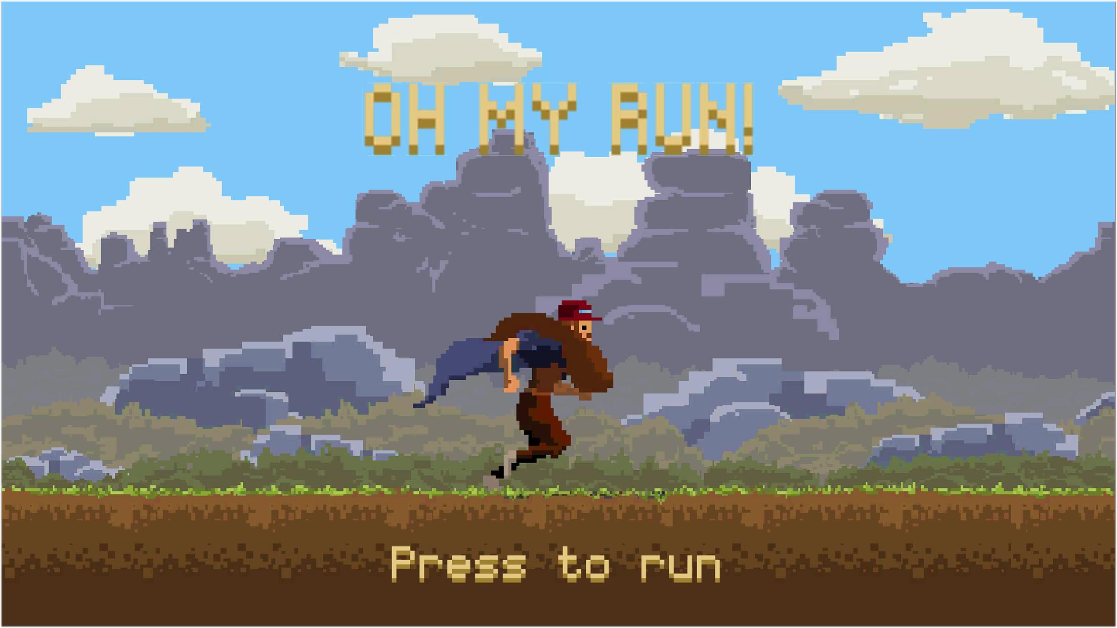 Игра Runner в ретро стиле. My Run. Mine Runner. Forrest Gump 8bit. Mine run game