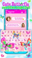 Cute Butterfly Emoji Keyboard پوسٹر