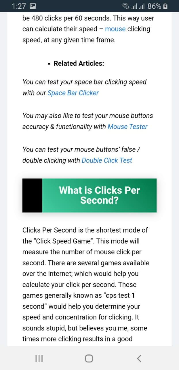 CPS Test / CPS Tester / Click Test