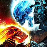Blue Fire Skull Ghost Rider Grim Reaper Wallpapers icône
